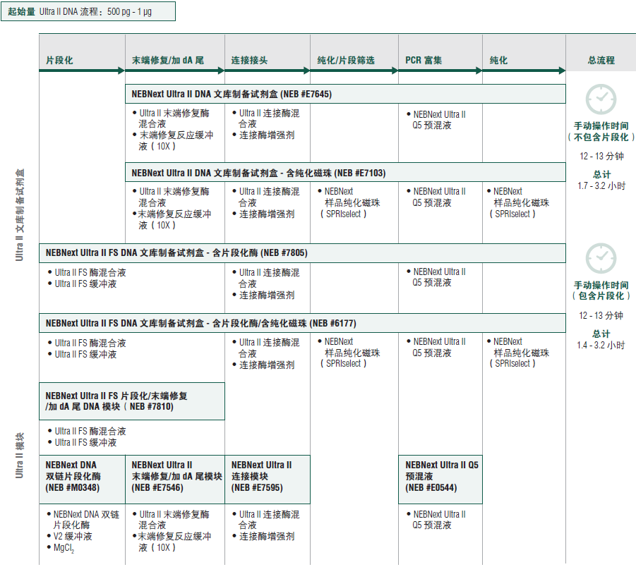 NEBNext Ultra II FS DNA 文库制备试剂盒 – 含片段化酶--NEB酶试剂